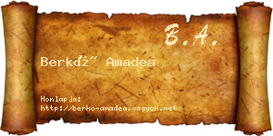 Berkó Amadea névjegykártya